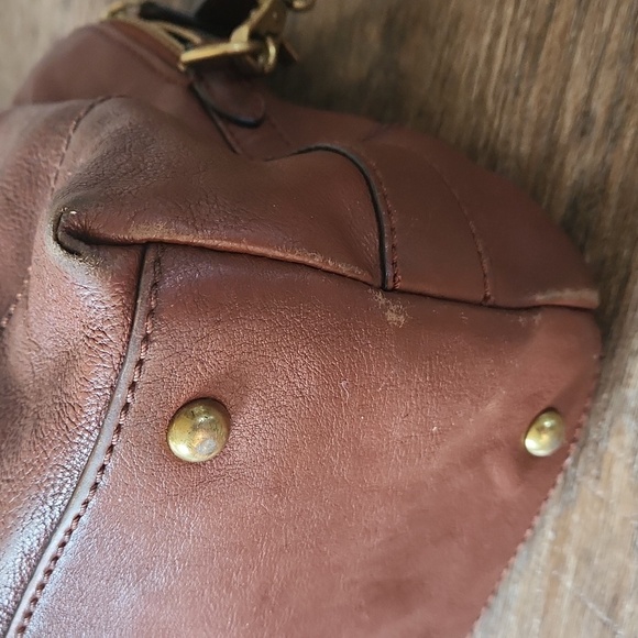 Frye Dome Brown Leather Bag With Adjustable Crossbody Strap - Picture 5 of 11